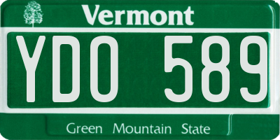 VT license plate YDO589
