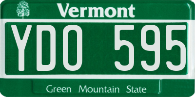 VT license plate YDO595
