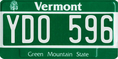 VT license plate YDO596