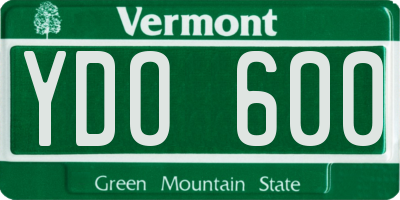 VT license plate YDO600