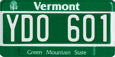 VT license plate YDO601