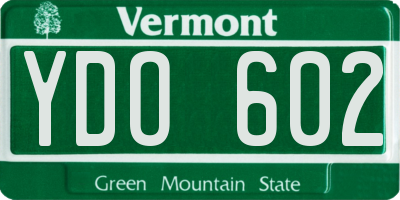 VT license plate YDO602