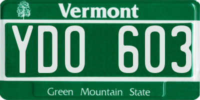 VT license plate YDO603