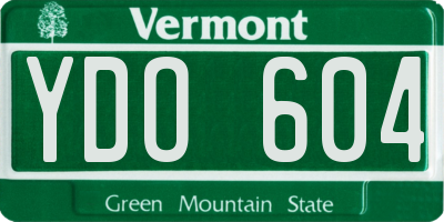 VT license plate YDO604