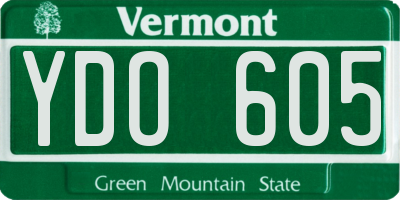 VT license plate YDO605