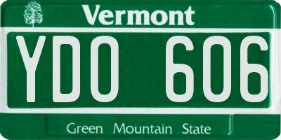 VT license plate YDO606