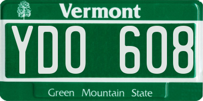 VT license plate YDO608