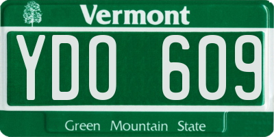 VT license plate YDO609