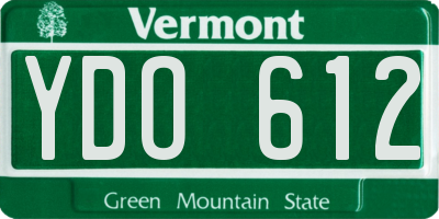 VT license plate YDO612