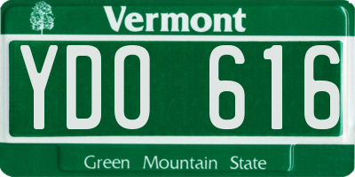 VT license plate YDO616