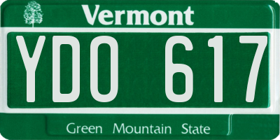 VT license plate YDO617