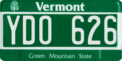VT license plate YDO626