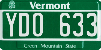 VT license plate YDO633