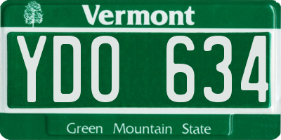 VT license plate YDO634
