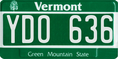 VT license plate YDO636