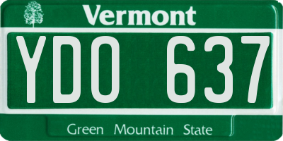VT license plate YDO637