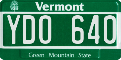 VT license plate YDO640