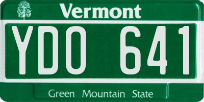 VT license plate YDO641