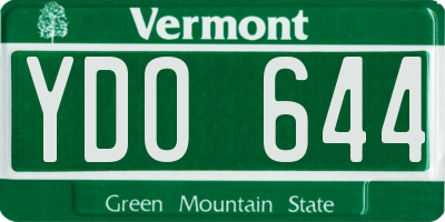 VT license plate YDO644