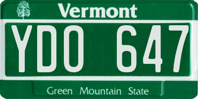 VT license plate YDO647
