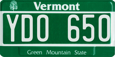 VT license plate YDO650