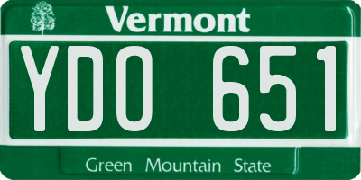 VT license plate YDO651