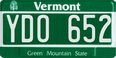 VT license plate YDO652