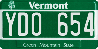 VT license plate YDO654