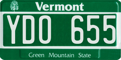 VT license plate YDO655