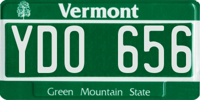 VT license plate YDO656