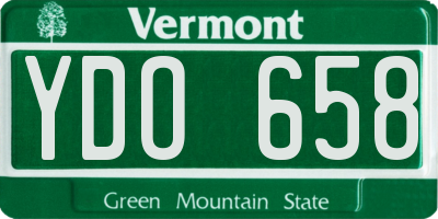 VT license plate YDO658