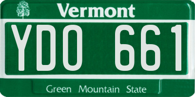 VT license plate YDO661