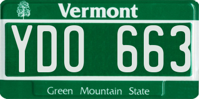 VT license plate YDO663