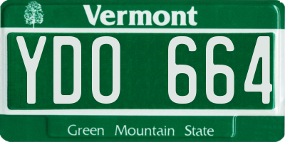 VT license plate YDO664