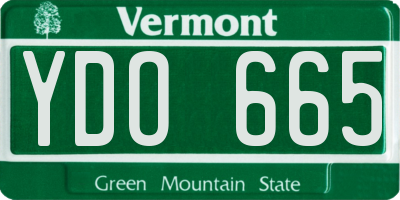 VT license plate YDO665