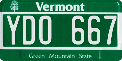 VT license plate YDO667