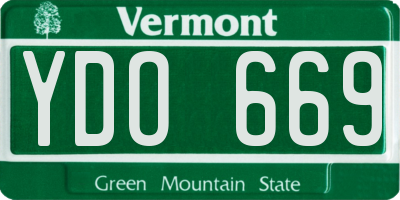 VT license plate YDO669