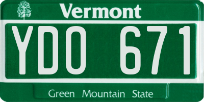 VT license plate YDO671