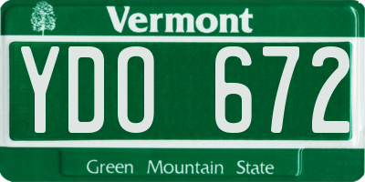 VT license plate YDO672