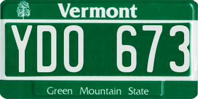 VT license plate YDO673