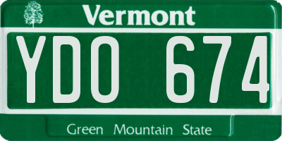 VT license plate YDO674