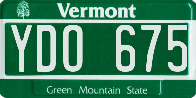 VT license plate YDO675