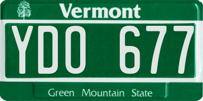 VT license plate YDO677