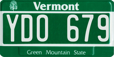 VT license plate YDO679