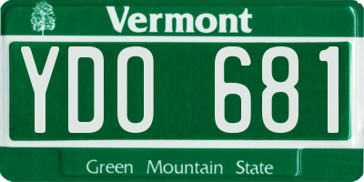 VT license plate YDO681
