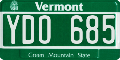 VT license plate YDO685
