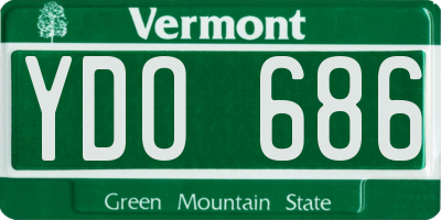 VT license plate YDO686