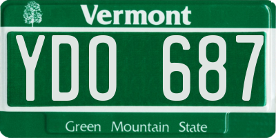 VT license plate YDO687