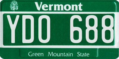 VT license plate YDO688