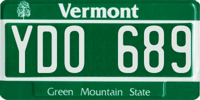 VT license plate YDO689